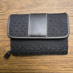 ETIENNE AIGNER Women's Black Bi-Fold Wallet w/Zipper Pocket - Size Small